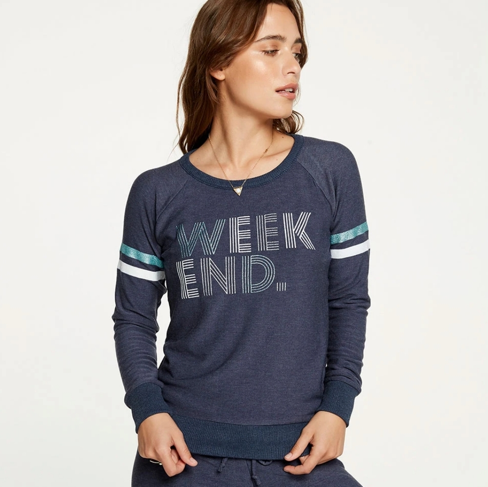 Chaser Glitter Weekend Sweatshirt Women’s Size Small NWT